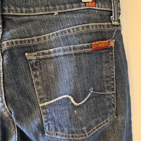 7 For All Mankind Dark Blue Straight Jeans - Picture 5 of 8